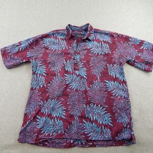 Pete Huntington Hawaiian Button Up Shirt Mens Medium Bali Beach Travel Tropical